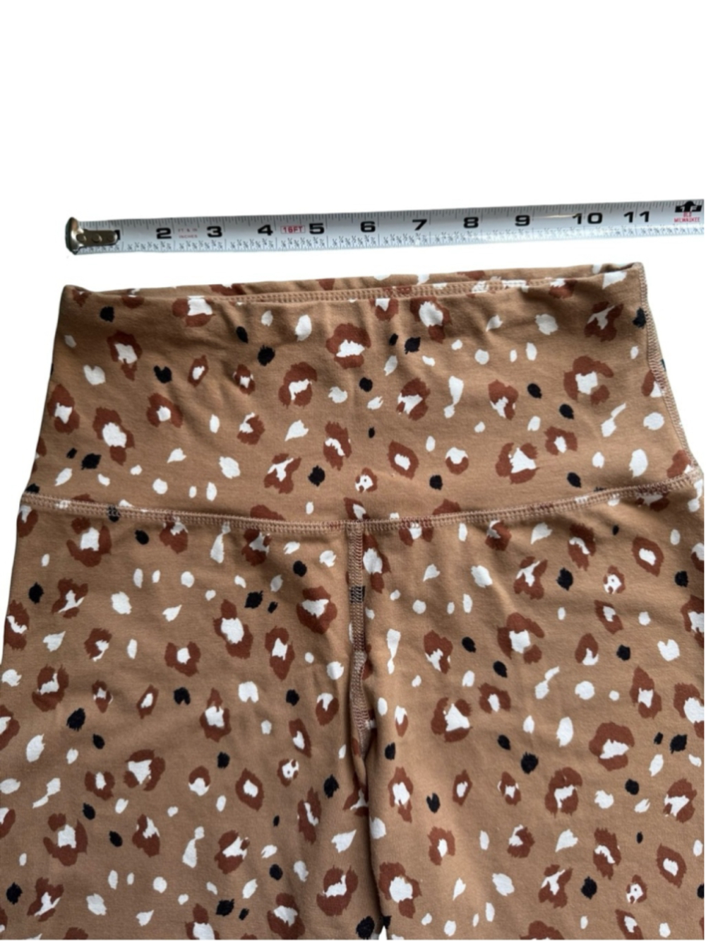 Jax + Lennon Leopard Print High-Waist Bike Shorts - Brown Size S Athleisure - Picture 6 of 8